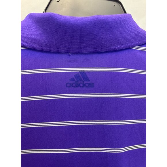 Adidas Golf Purple Striped Polo Shirt Climalite Men’s Size XL Short Sleeve - Picture 7 of 8